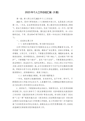 2023年个人工作总结汇编（5篇）.docx