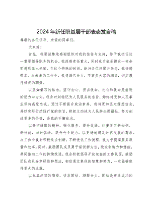 2024年新任职基层干部表态发言稿.docx