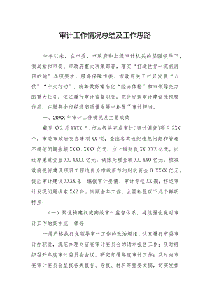 审计工作情况总结及工作思路.docx