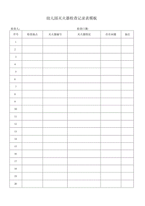 幼儿园灭火器检查记录表模板.docx
