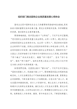 （2篇）组织部门推动国有企业高质量发展心得体会国企纪委关于以高质量监督推动国有企业高质量发展的学习交流研讨发言材料.docx