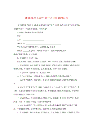 20XX年员工试用期劳动合同范本.docx