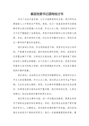 基层党委书记酒驾检讨书.docx