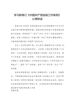 学习2024新版中国共产党巡视工作条例心得感悟14篇.docx