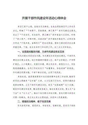 开展干部作风建设年活动心得体会.docx