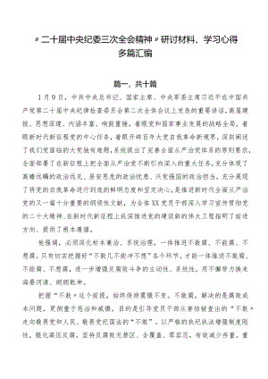 “二十届中央纪委三次全会精神”研讨材料、学习心得多篇汇编.docx