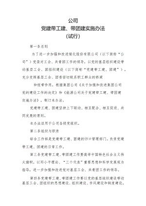 集团公司党建带工建、团建办法.docx