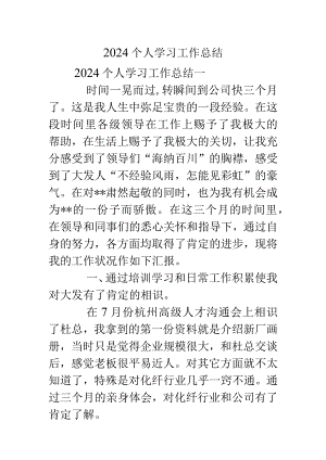 2024个人学习工作总结.docx