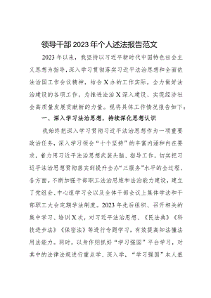 2023年个人述法报告法治建设第一责任人职责.docx