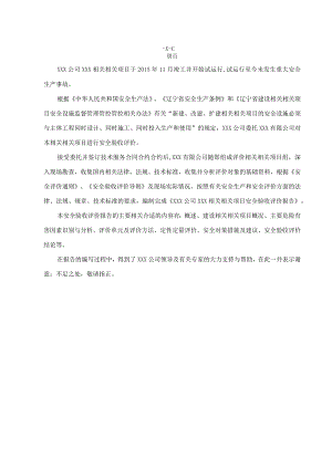 XX企业项目安全验收评价报告.docx