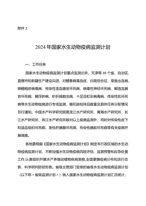 2024年国家水生动物疫病监测计划2024.docx