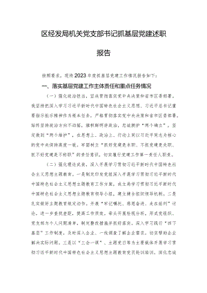 区经发局机关党支部书记抓基层党建述职报告.docx