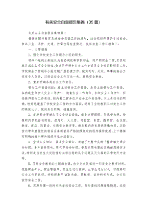 有关安全自查报告集锦（35篇）.docx