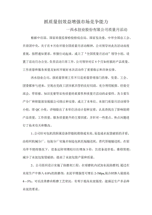 X水泥厂全国质量月活动总结.docx
