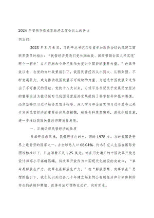 2024年省领导在民营经济工作会议上的讲话.docx