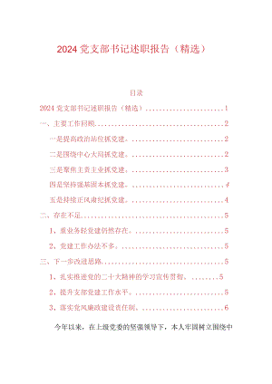 2024党支部书记述职报告（精选）.docx