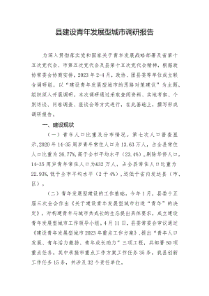 县建设青年发展型城市调研报告.docx