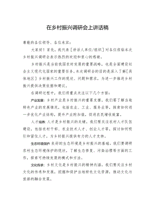 在乡村振兴调研会上讲话稿.docx