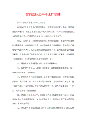 营销团队上半年工作总结.docx