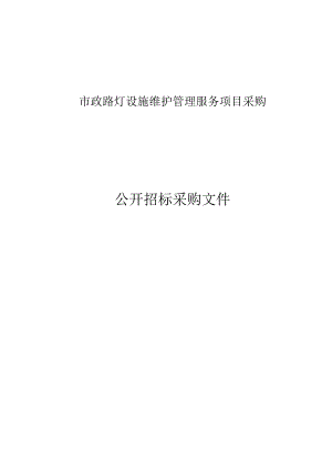 市政路灯设施维护管理服务项目采购（第二次）招标文件.docx