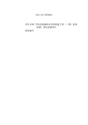 职业学校新建工程（一期）桩基检测、基坑监测项目招标文件.docx