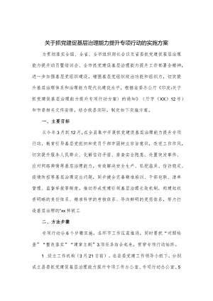 关于抓党建促基层治理能力提升专项行动的实施方案.docx