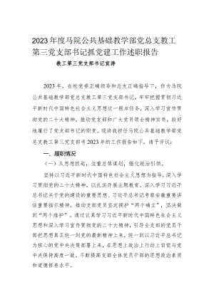 3.2023年度教工第三党支部基层党组织书记抓基层党建工作述职报告（宣涛）.docx