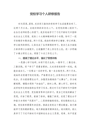 党校学习个人研修报告.docx