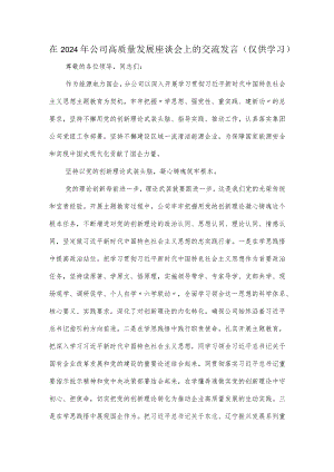 在2024年公司高质量发展座谈会上的交流发言.docx