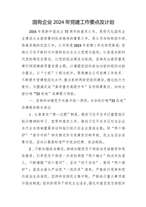 国有企业2024年党建工作要点及计划.docx