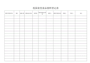 校园食堂食品留样登记表.docx