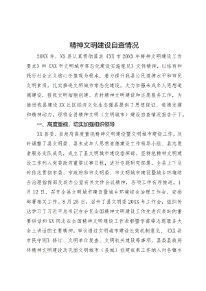 精神文明建设自查情况.docx