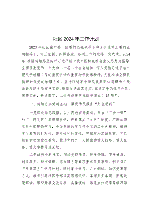 2024年工作计划（社区）.docx