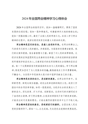 2024全国两会精神学习心得体会3篇.docx