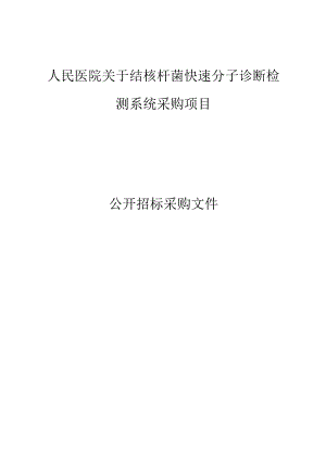 人民医院结核杆菌快速分子诊断检测系统采购项目招标文件.docx