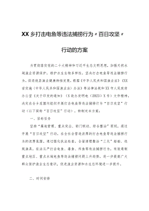 XX乡打击电鱼等违法捕捞行为“百日攻坚”行动的方案.docx