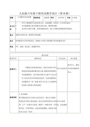 4-闲置书本会处置（教案）六年级劳动下册（人民版）.docx