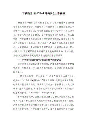 市委组织部2024年组织工作要点.docx