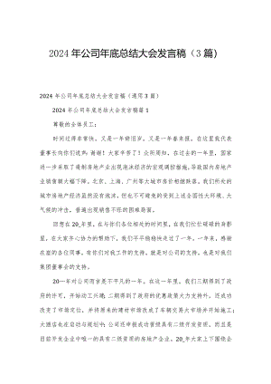 2024年公司年底总结大会发言稿（3篇）.docx