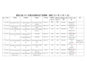 黑龙江省水泥熟料、平板玻璃生产线清单（截至2023年12月31日）.docx
