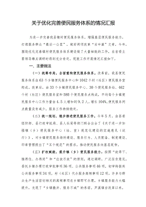 关于优化完善便民服务体系的情况汇报.docx