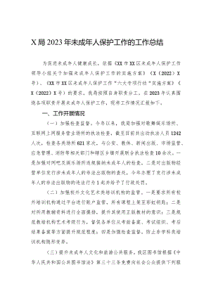X局2023年未成年人保护工作的工作总结.docx
