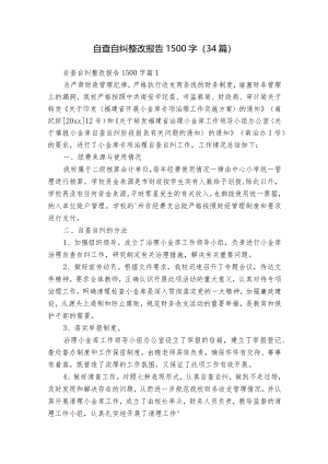 自查自纠整改报告1500字（34篇）.docx
