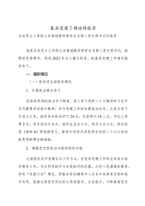 8.-2023年度教工第九党支部基层党组织书记抓基层党建工作述职报告（巩俊贤）.docx