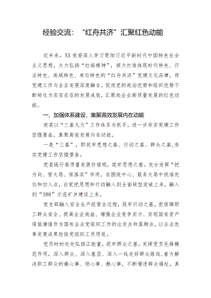 经验交流：“红舟共济”汇聚红色动能.docx