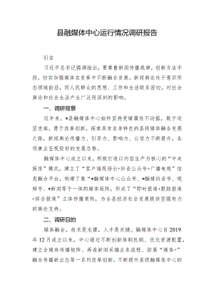 县融媒体中心运行情况调研报告.docx