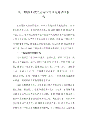 关于加强工程安全运行管理专题调研报告.docx