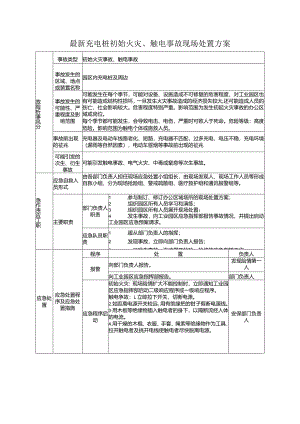 最新充电桩初始火灾、触电事故现场处置方案.docx