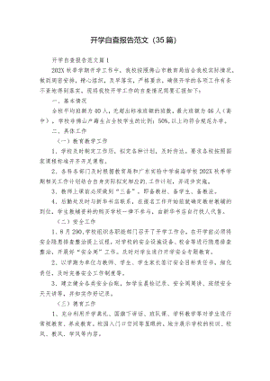 开学自查报告范文（35篇）.docx