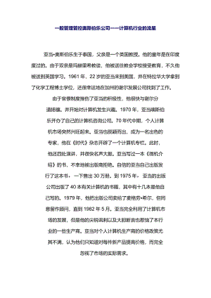XX企业计算机行业的流星.docx